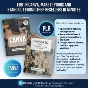 Canva Masterclass with PLR Resell Rights — Editable Video Course and eBook for Beginners, Resellers, and Etsy Sellers