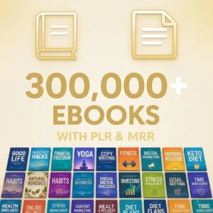 300,000+ eBooks Mega Bundle with PLR & MRR Rights | Resellable Digital Library for Passive Income, Finance, Self Growth & Best-Selling Titles